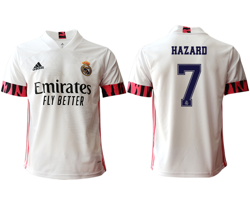 Men 2020-2021 club Real Madrid home aaa version #7 white Soccer Jerseys->real madrid jersey->Soccer Club Jersey
